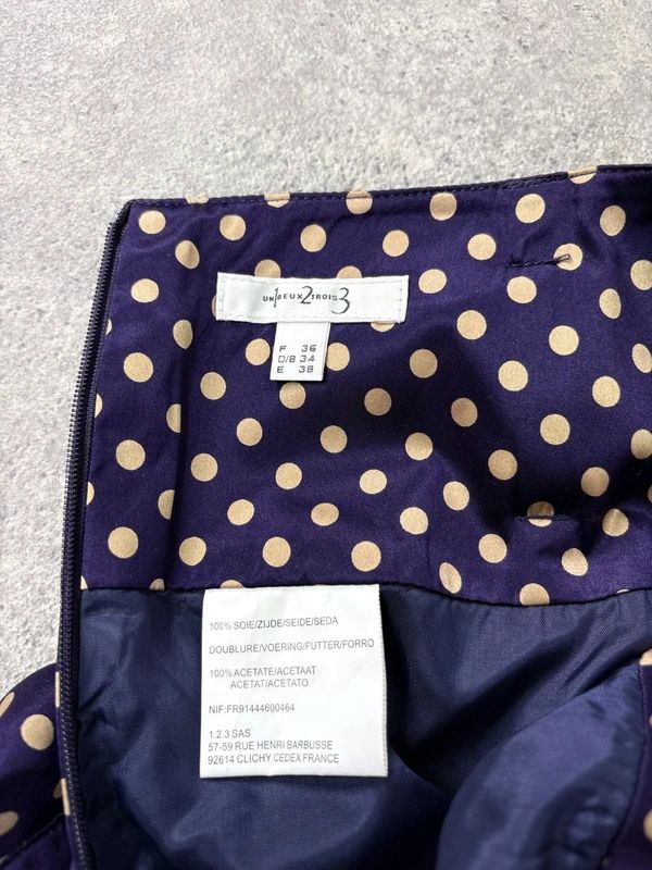 pleated silk polkadot flared midi skirt