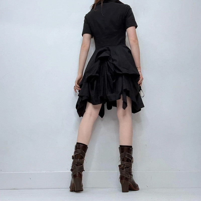 black puff allsaints grunge dress