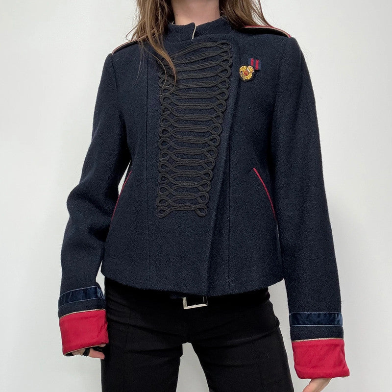 navy wool military napolionic jacket