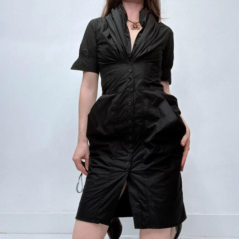 black puff corset gothic allsaints dress