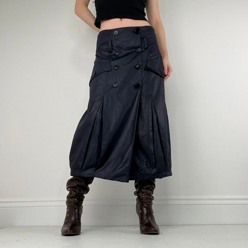 Sarah Pacini navy trench pleated skirt