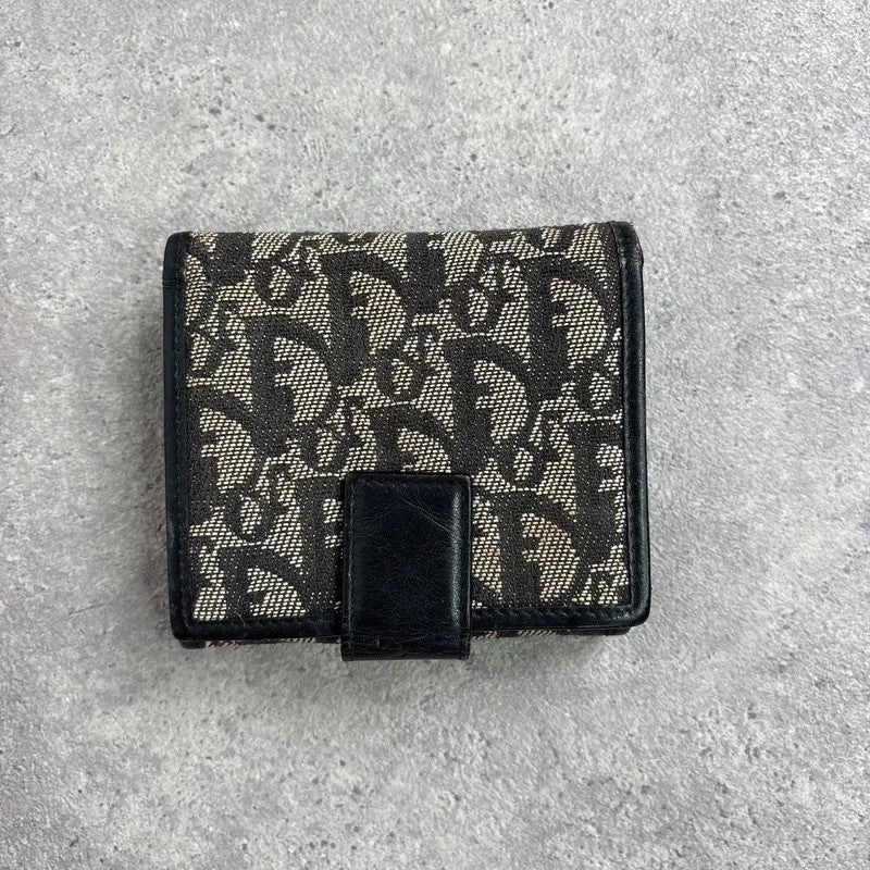 Vintage Dior monogram oblique canvas tri-fold wallet