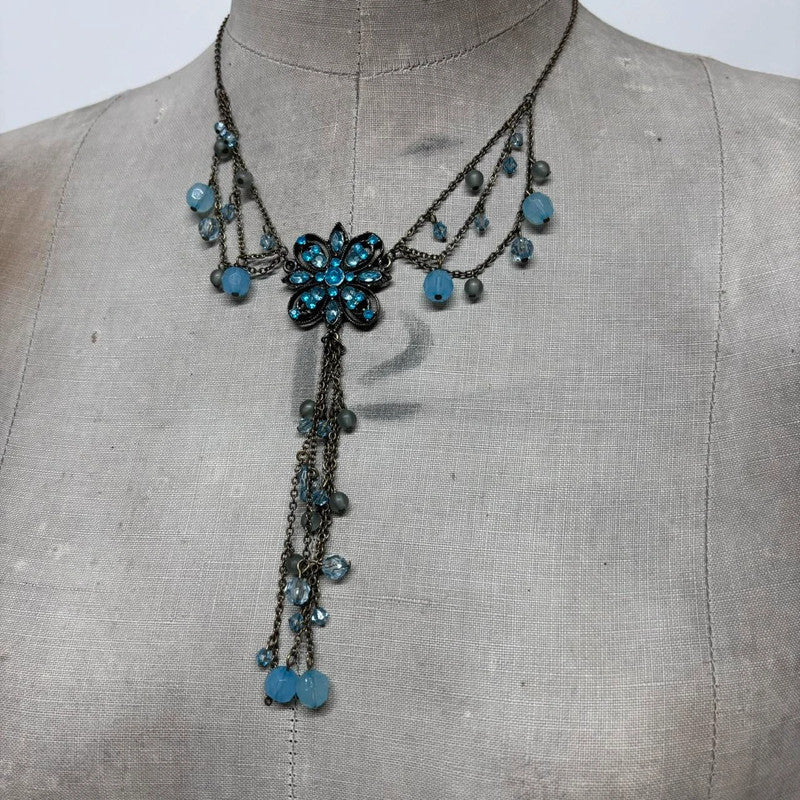 Flower fairy gemstone necklace