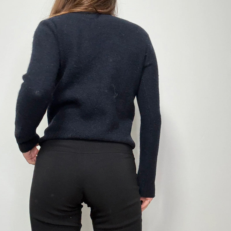 APC navy blue crewneck wool jumper