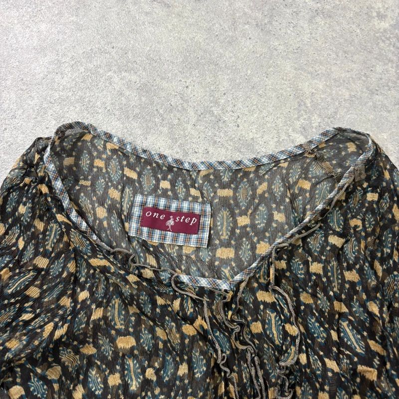 sheer polkadot silk blouse