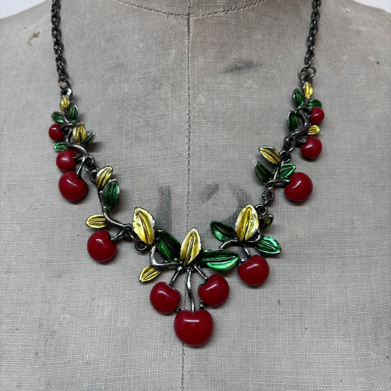 Cherry fruit necklace