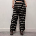 wide leg pinstripe trousers