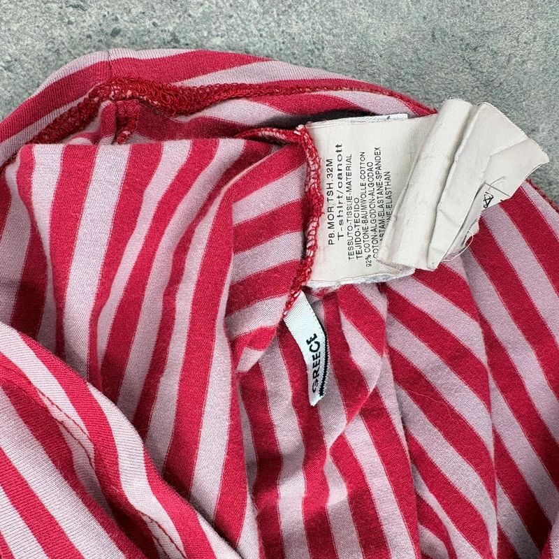 pink and red striped long sleeve Marella t-shirt