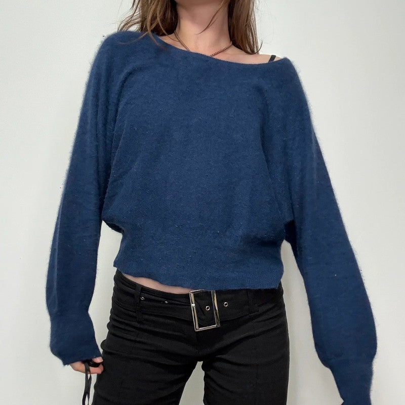 angora knitted slouchy batwing jumper