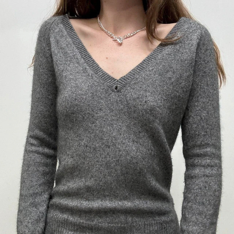 grey cashmere knit jumper