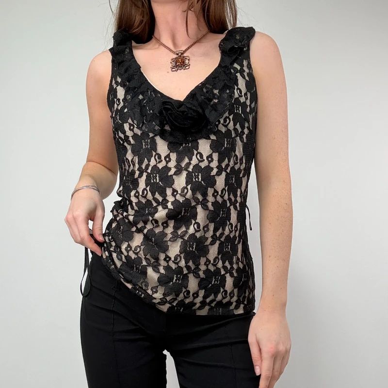 Black Lace Cami Vest
