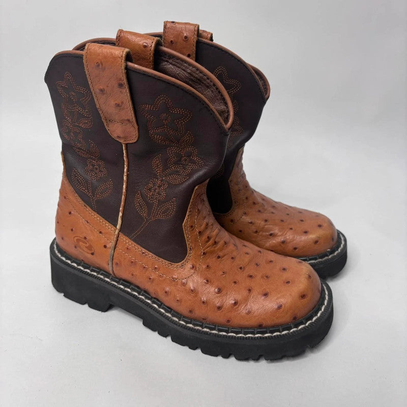 tan leather cowboy boots