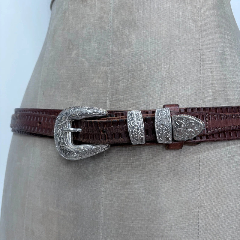 brown western wrap belt