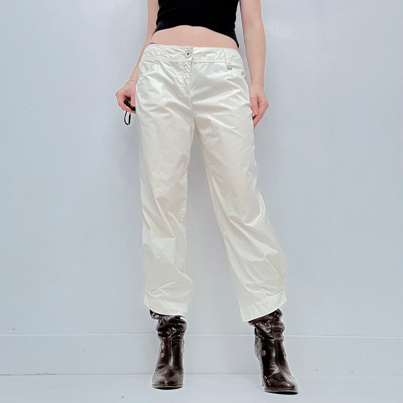 white low rise cop copine trousers