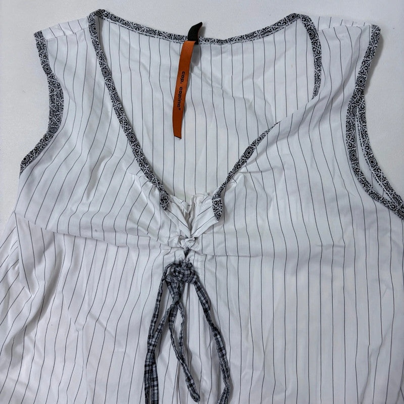 white pinstripe cop copine mini dress