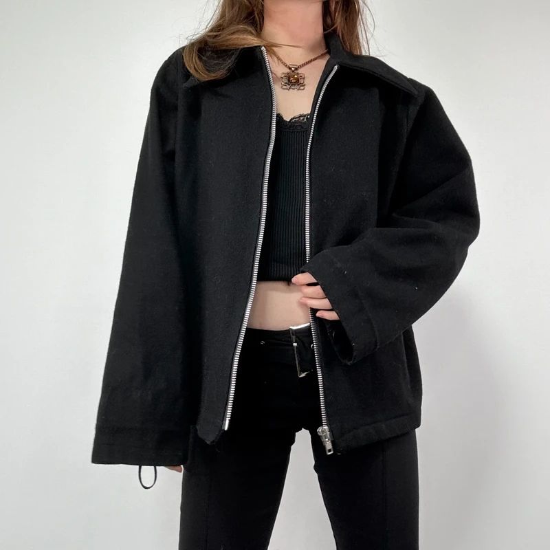 Black Wool Minimalist Jacket