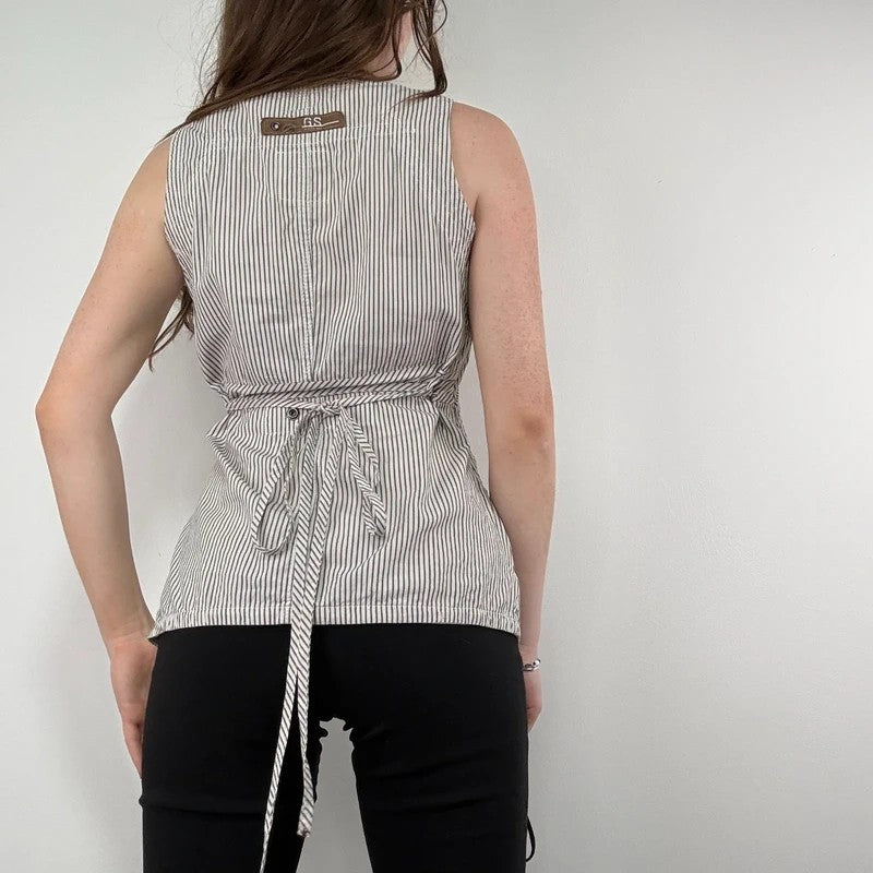 pinstripe g-star cotton cargo waistcoat shirt