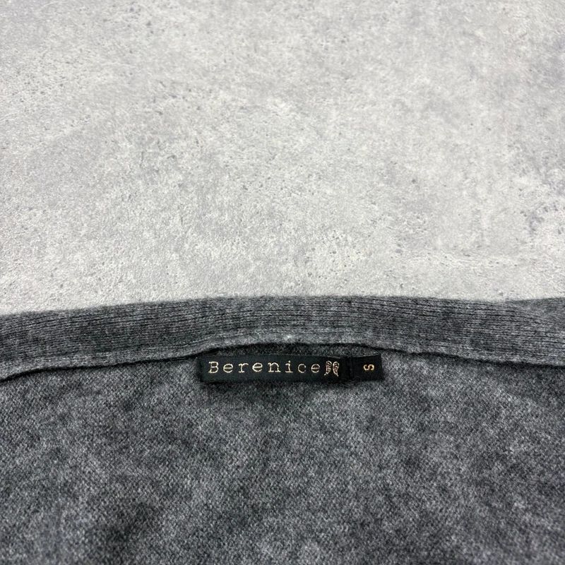 Asymmetric grey wool zip cardigan