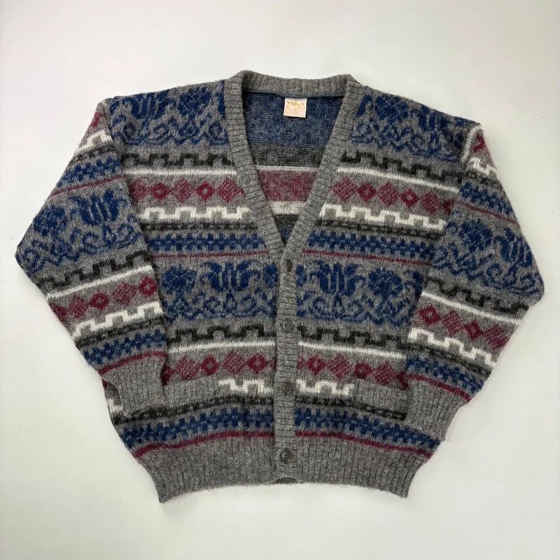 oversized knitted wool cardigan