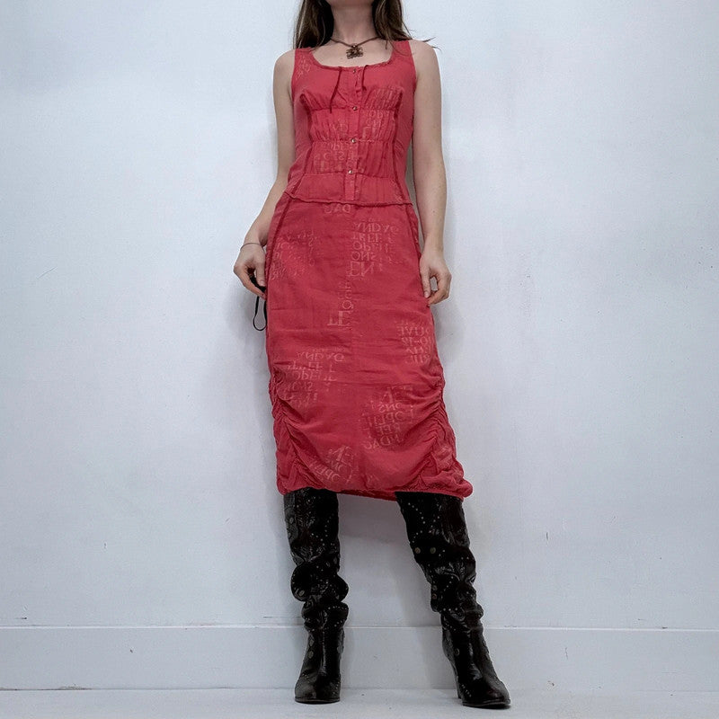 Cop Copine pink cotton cinched grunge dress