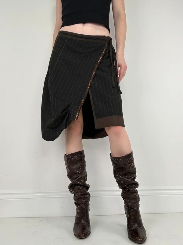 Cop Copine asymmetric puff midi skirt