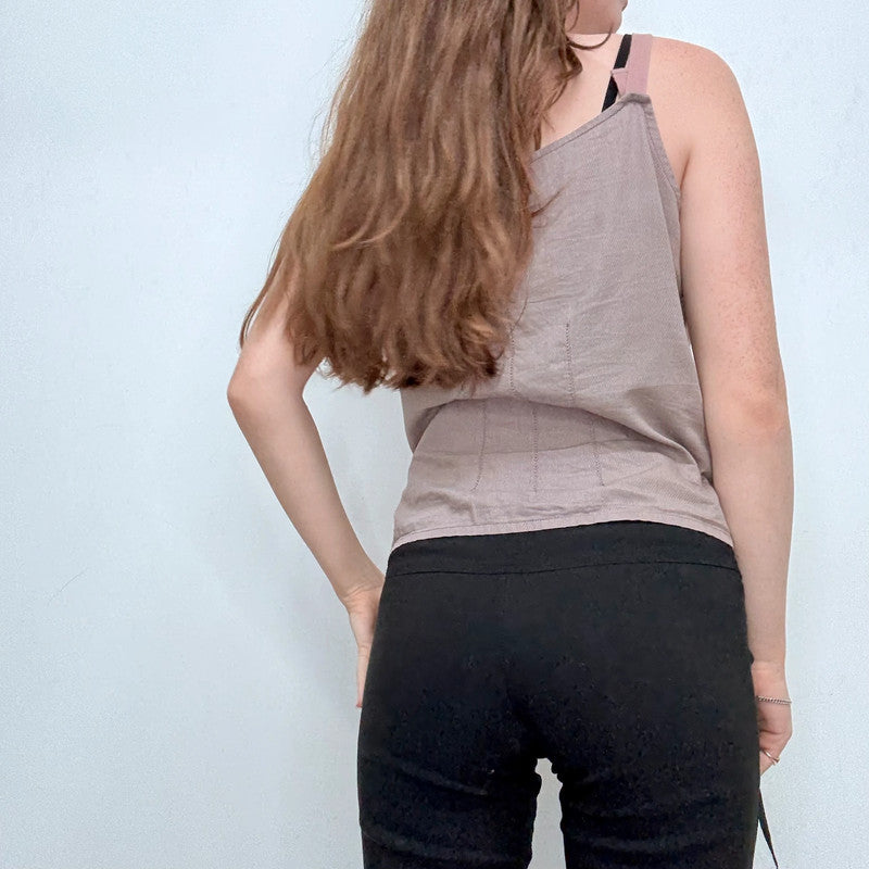 beige utility button vest