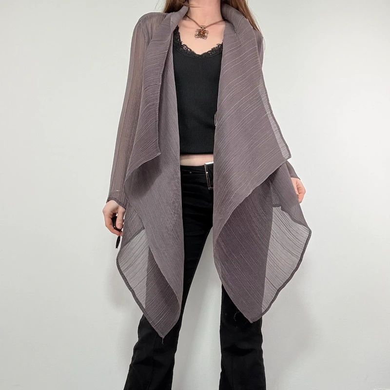 pleated crinkle draped asymmetric top
