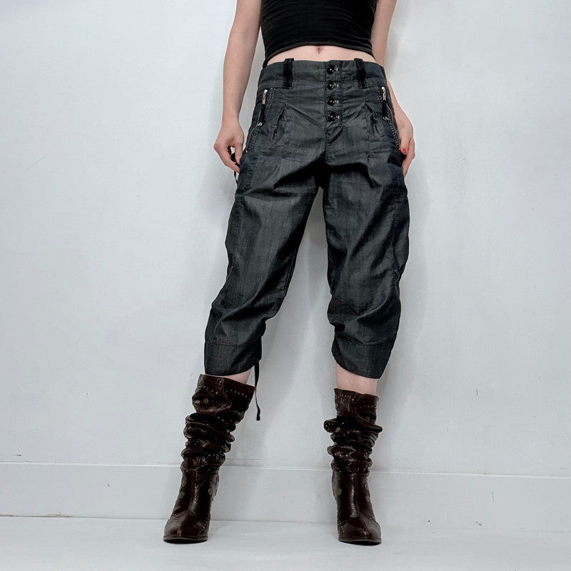 high rise corset style puff trousers
