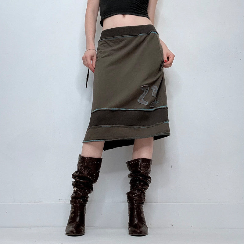 khaki cotton Cop Copine low rise skirt