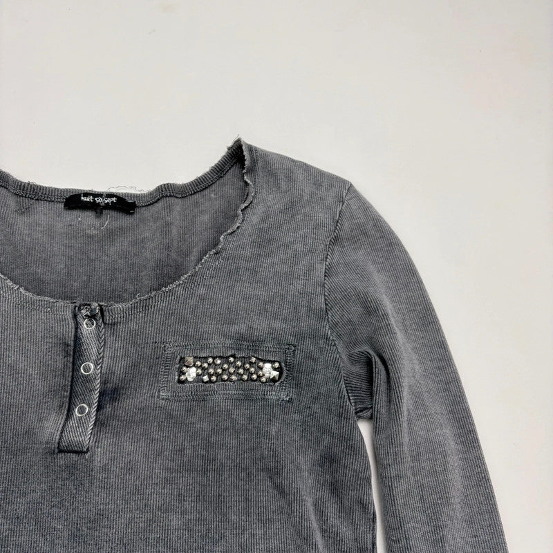 slouchy grey distressed t-shirt