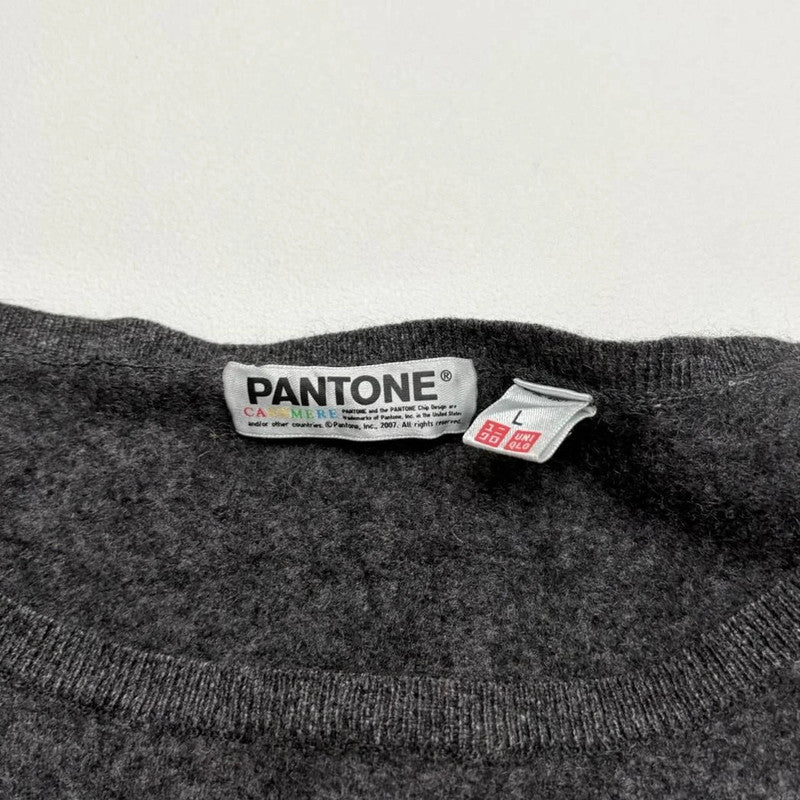 grey cashmere wide neck jumper