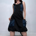 structured puff navy and black