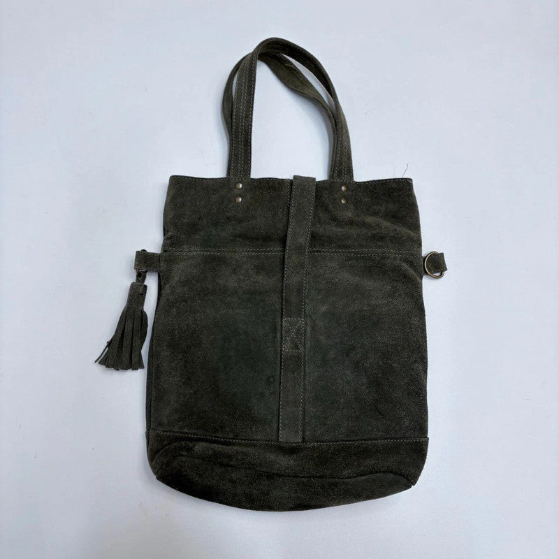 khaki green suede western bag