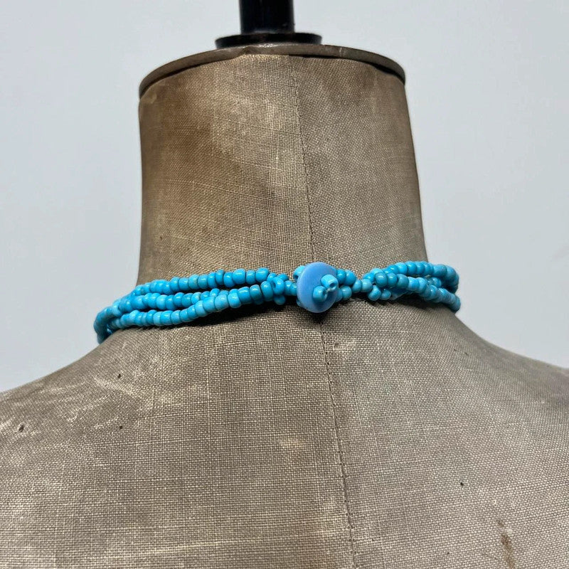 Boho hippie beaded shell necklace