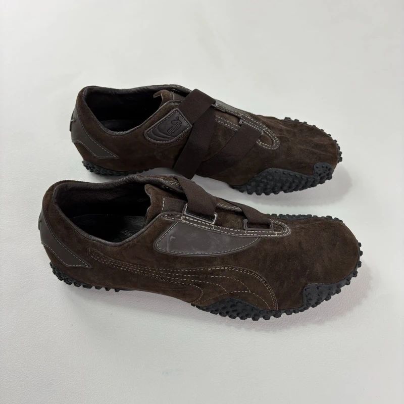 brown suede puma speedcat trainers