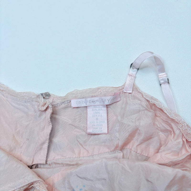 pink silk bias cut floral dress
