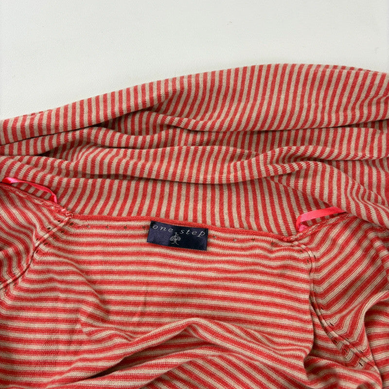 slouchy striped wrap cardigan