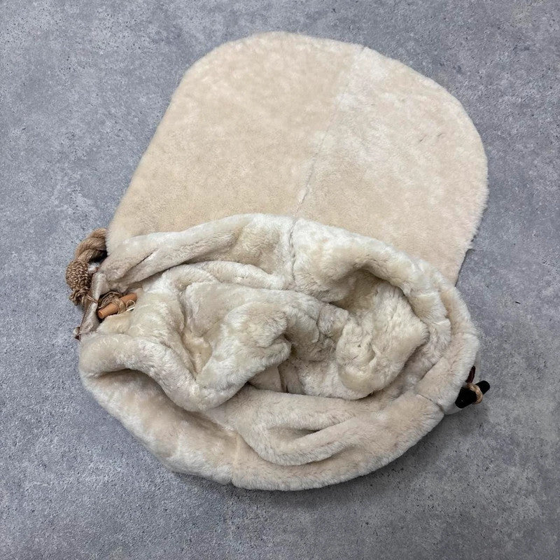 shearling sheepskin leather shoulder bag