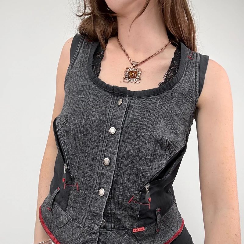 distressed structured utility vest