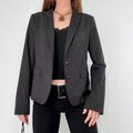 Boxy pinstripe utility blazer