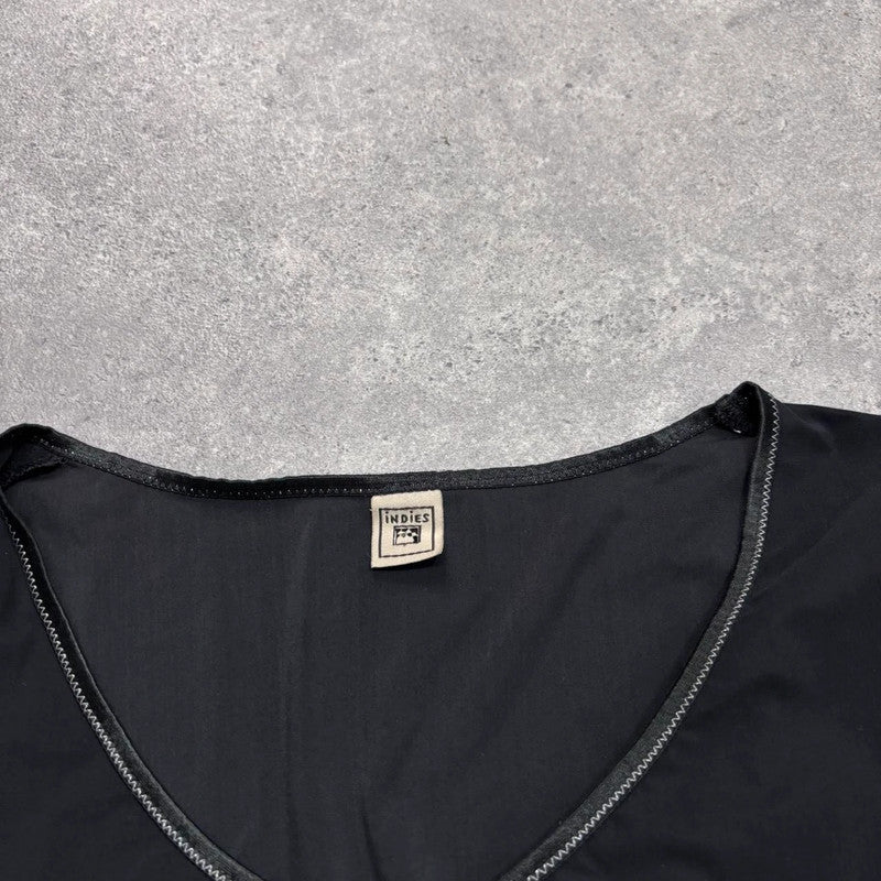 black flared handkercheif midi dress