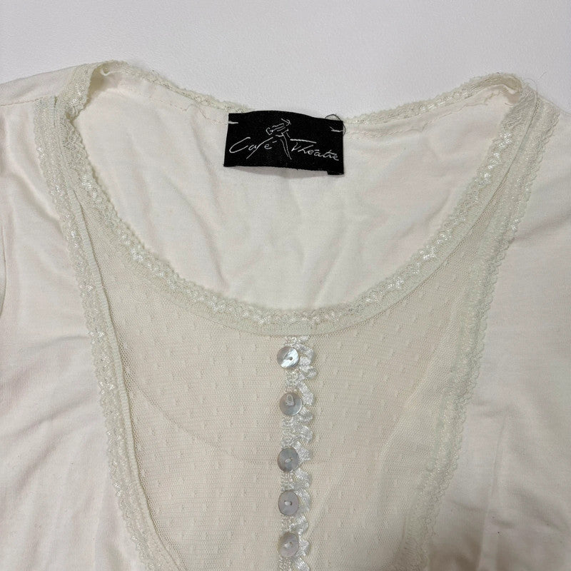 white layered lace t-shirt