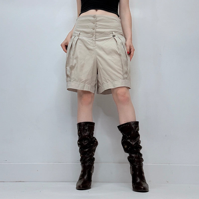 Cop Copine high rise corset style pleated shorts