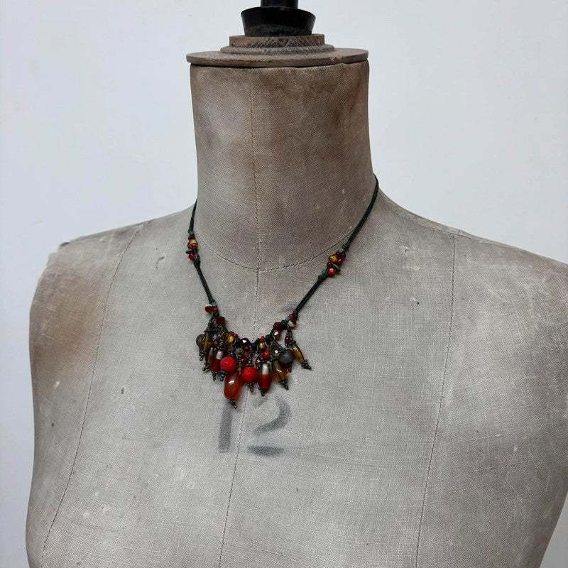 beaded boho summer necklace