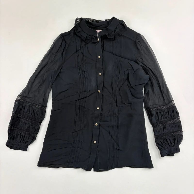 Sheer Lace Silk Gothic Shirt