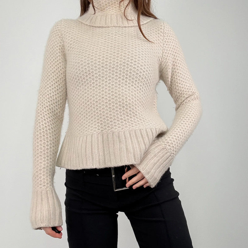 cream cashmere slouchy knit jumper