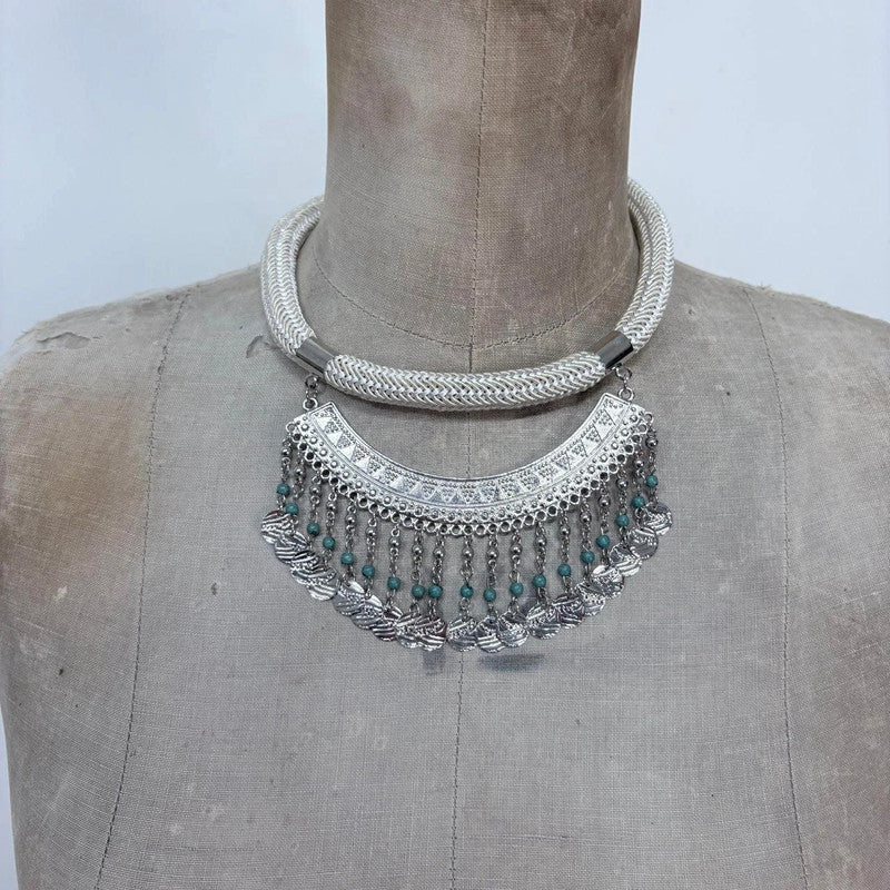 boho hanging charm necklace