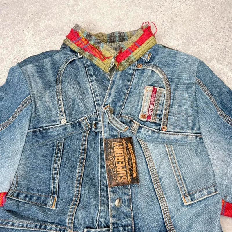 deconstructed flared jean handmade jacket