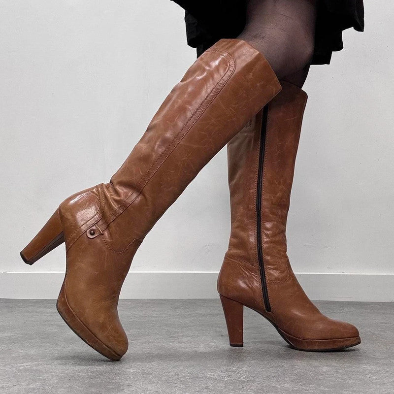tan leather campus boots