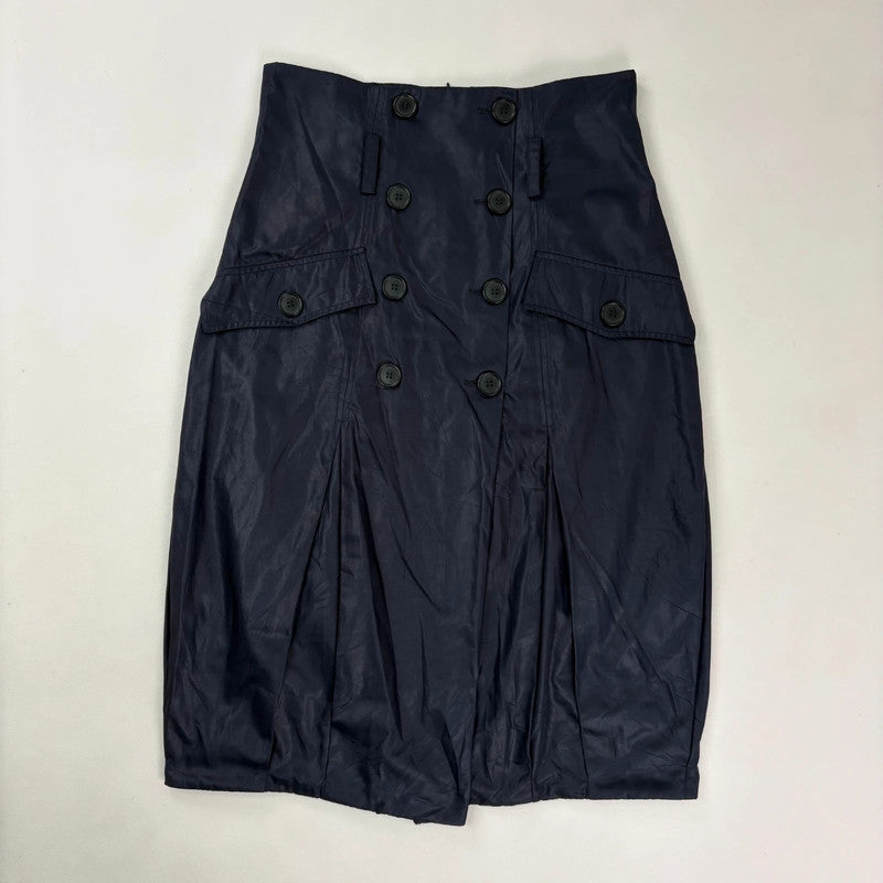 Sarah Pacini navy trench pleated skirt